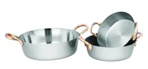 Сковорода из нержавеющей стали с латунными ручками