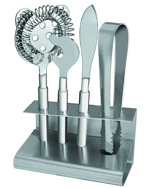 Набор барных инструментов из нержавеющей стали, 4 предмета