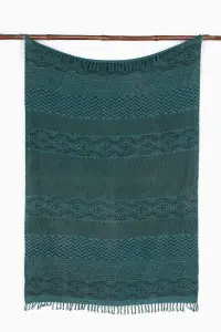 Хлопковый плед с блок-принтом