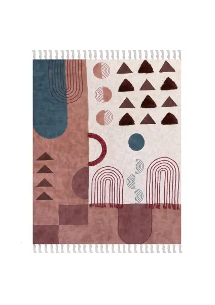 Хлопковый плед с принтом и вышивкой