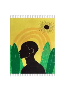 Хлопковый плед с принтом