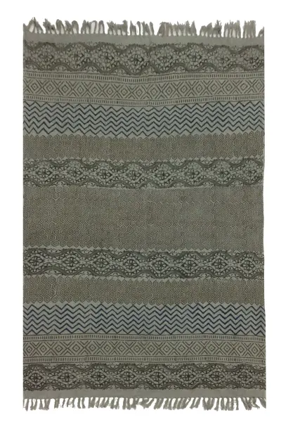 Хлопковый плед с блок-принтом