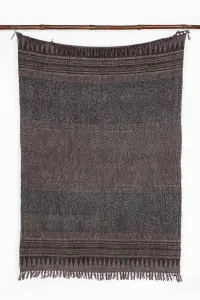 Льняной плед с блок-принтом