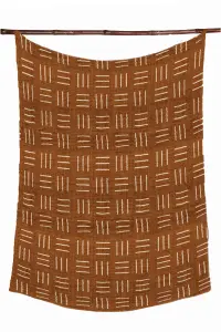 Хлопковый плед с блок-принтом