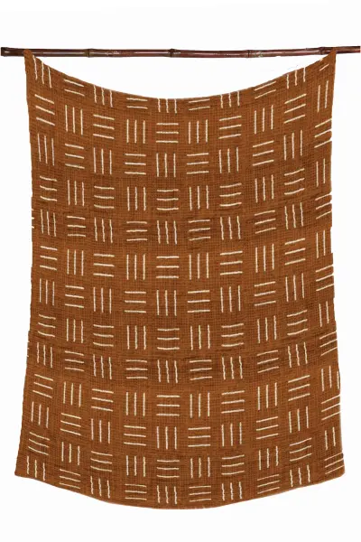 Хлопковый плед с блок-принтом