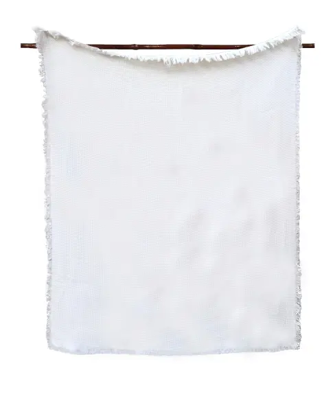 Вафельный плед из хлопка и льна