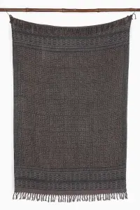 Хлопковый плед с блок-принтом