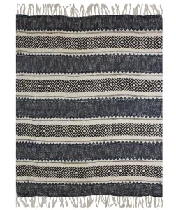 Хлопковый плед с блок-принтом