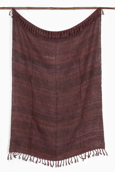 Хлопковый плед с блок-принтом