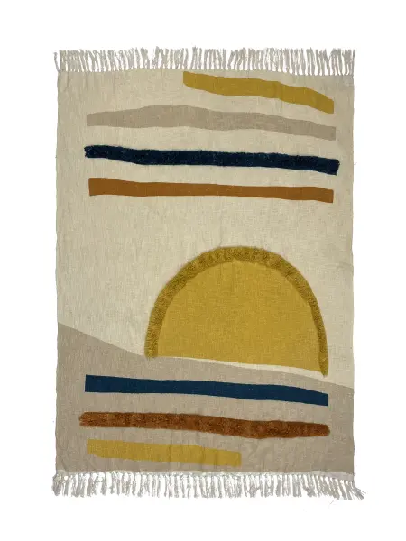 Хлопковый плед с вышивкой