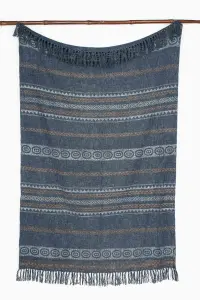 Хлопковый плед с блок-принтом