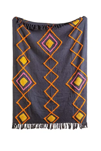 Хлопковый плед с тафтингом