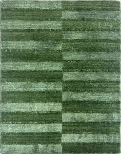 Ковер из новозеландской шерсти и натурального шелка с рельефным узором и эффектом состаривания