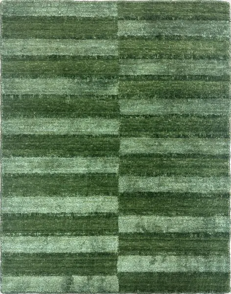 Ковер из новозеландской шерсти и натурального шелка с рельефным узором и эффектом состаривания