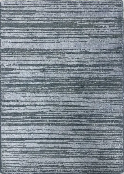 Ковер из новозеландской шерсти и искусственного шелка с однотонным рельефом и эффектом состаривания