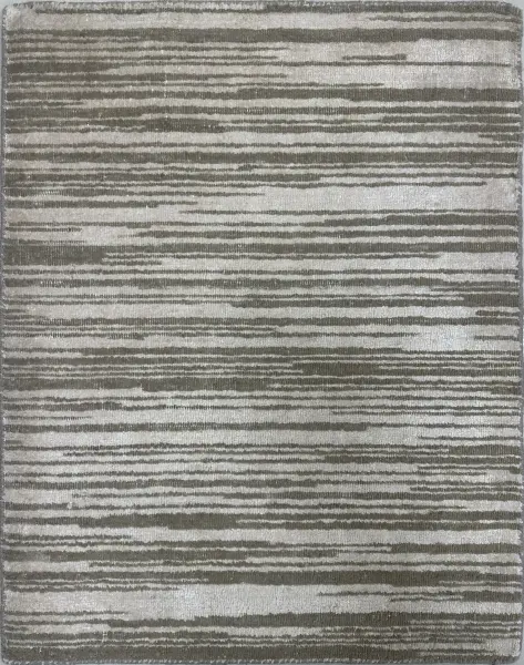 Ковер из новозеландской шерсти и искусственного шелка с однотонным рельефом и эффектом состаривания