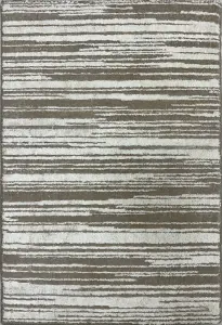 Ковер из натуральной новозеландской шерсти и искусственного шелка с однотонным рельефом и эффектом состаривания