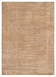 Ковер из новозеландской шерсти и искусственного шелка с однотонным рельефом и эффектом состаривания