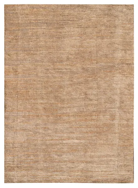 Ковер из новозеландской шерсти и искусственного шелка с однотонным рельефом и эффектом состаривания