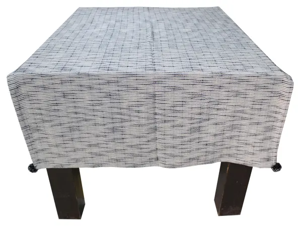 Хлопковый тканый плед с помпонами