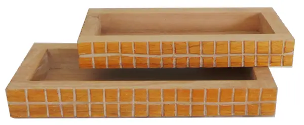 Набор из 2 подносов из дерева манго