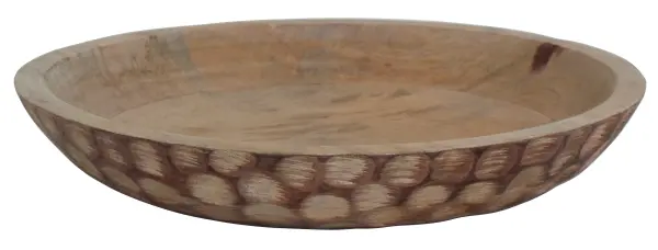 Большая круглая тарелка из дерева манго