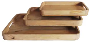 Набор подносов из дерева манго