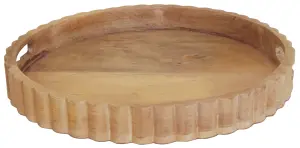 Круглый поднос из дерева манго