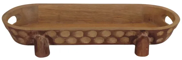 Поднос на ножках из дерева манго