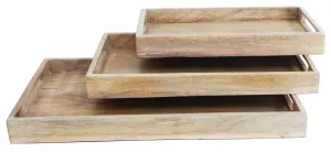 Набор подносов из дерева манго