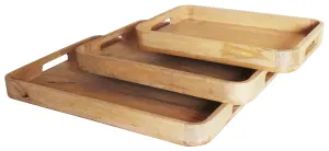 Набор подносов из дерева манго