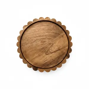 Круглый поднос из дерева манго, 30 см