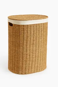 Овальная корзина для белья из бумажного шнура