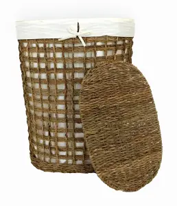 Овальная корзина для белья из водорослей