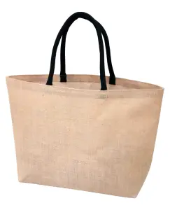 Шоппер из джута с хлопковыми ручками
