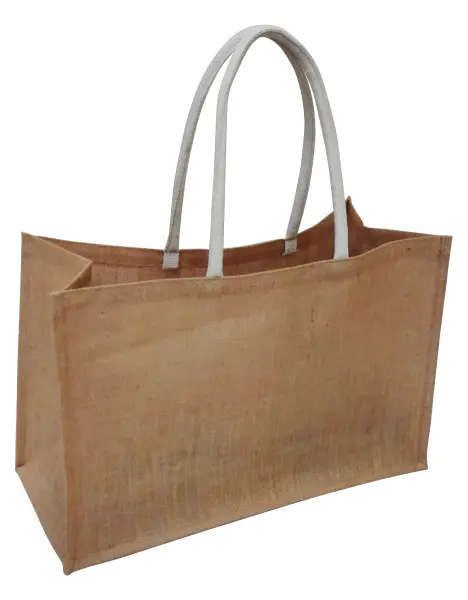 Шоппер из джута с хлопковыми ручками