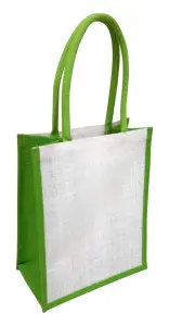 Шоппер из джута с хлопковыми ручками