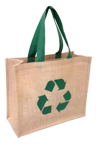 Шоппер из джута с хлопковыми ручками с принтом