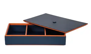 Ящик для хранения с отделкой из кожи и бархата