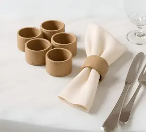 Кольцо для салфеток с отделкой из кожи и бархата