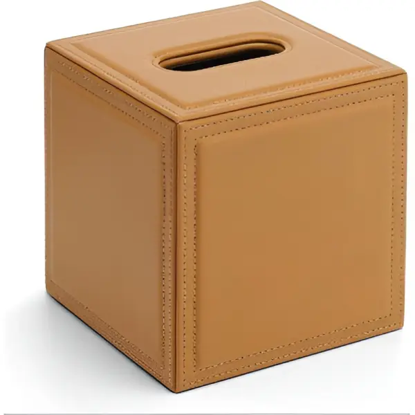 Коробка для салфеток с отделкой из кожи и бархата