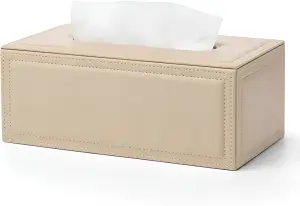 Коробка для салфеток с отделкой из кожи и бархата