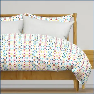 Комплект пододеяльник с наволочками из хлопка с принтом