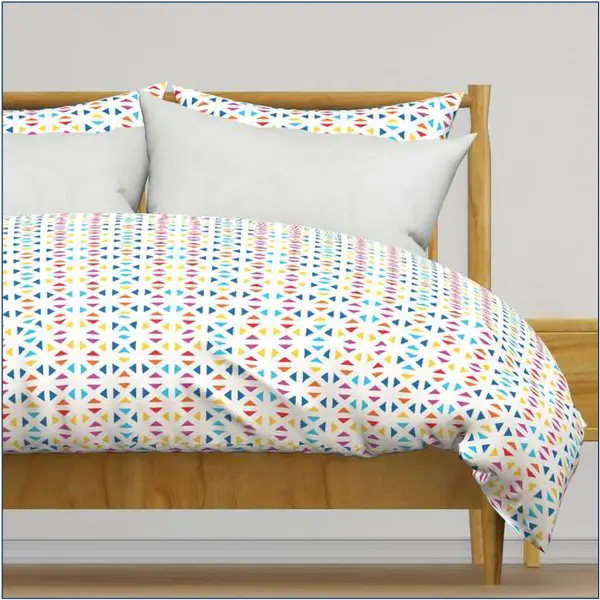 Комплект пододеяльник с наволочками из хлопка с принтом