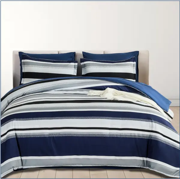 Комплект пододеяльник с наволочками из хлопка с принтом