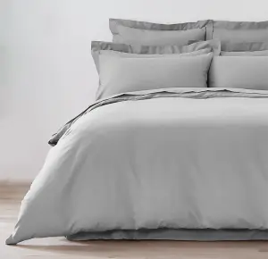 Комплект пододеяльник с наволочками из хлопка однотонный