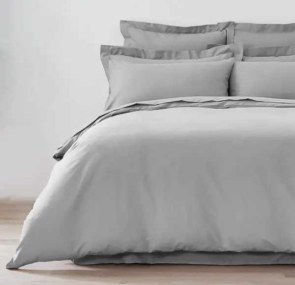 Комплект пододеяльник с наволочками из хлопка однотонный