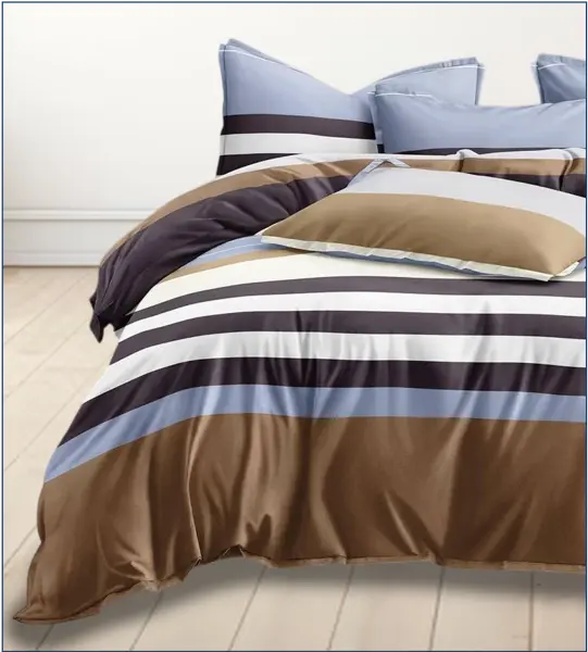 Комплект пододеяльник с наволочками из хлопка с принтом