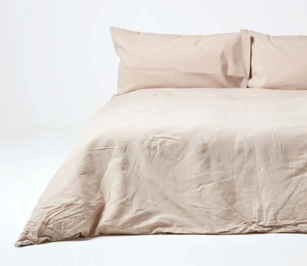 Комплект простыней с наволочками из хлопка однотонный