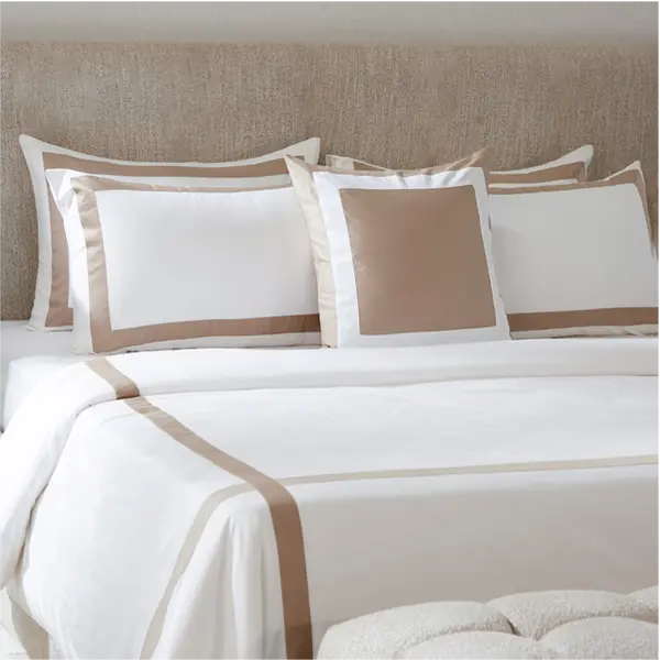 Комплект пододеяльник с наволочками из хлопка однотонный